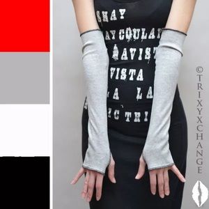 Trixy Xchange Long Gray Cotton Arm Warmers Gloves